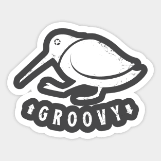 Funny Woodcock got the groove. Minimal art of a vibing bird Sticker